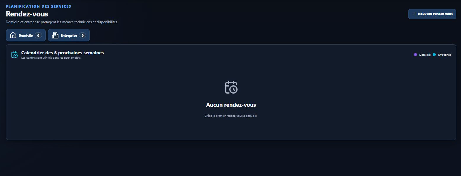 Aperçu de Rendez-vous dans EVO POS