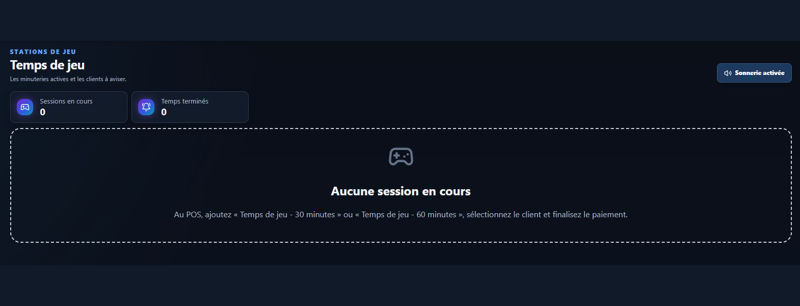 Aperçu de Chronos de jeu dans EVO POS